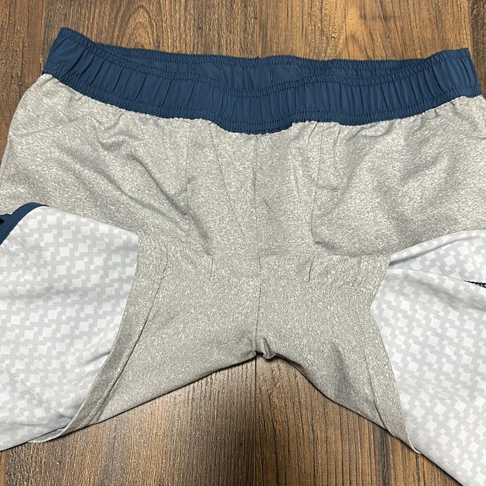 Fair Harbor Navy and White Geometric Swim Board Shorts